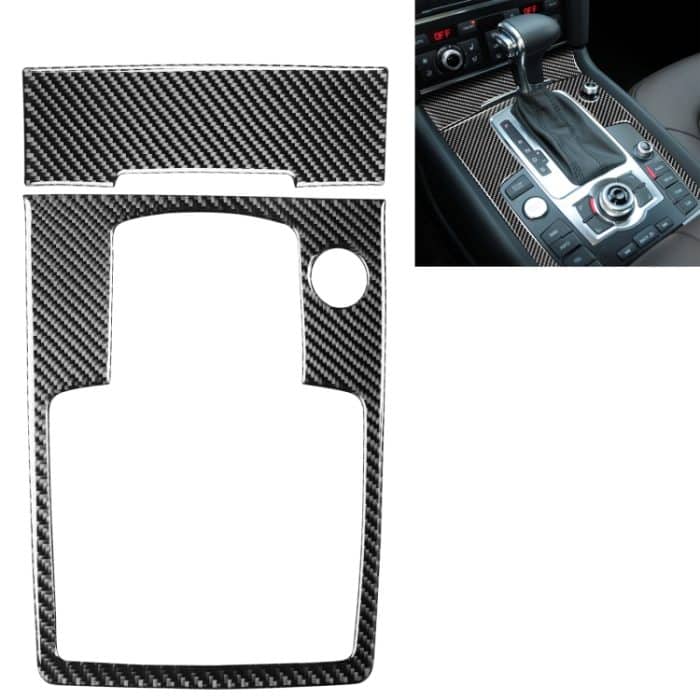 EDA009365.jpg 2 in 1 Auto Carbon Fiber Gear Panel + Zigarettenanzünder Dekorativer Aufkleber für Audi Q7 2008-2015, Links- und Rechtsantrieb Universal – Bild 1