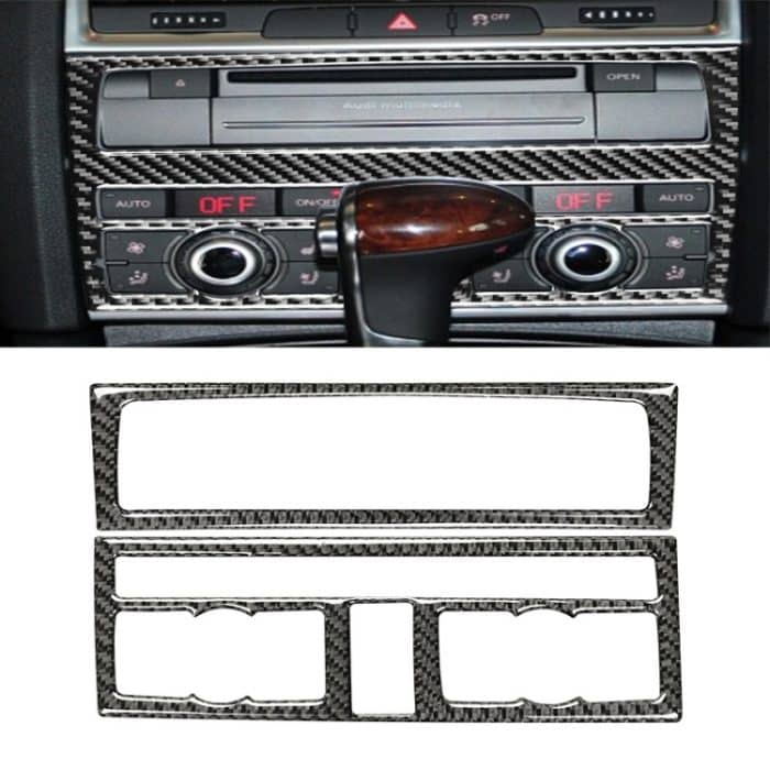 EDA009370.jpg Auto Carbon Fiber Air Conditioning Adjustment Panel Dekorativer Aufkleber für Audi Q7 2008-2015, Links- und Rechtsantrieb Universal – Bild 1