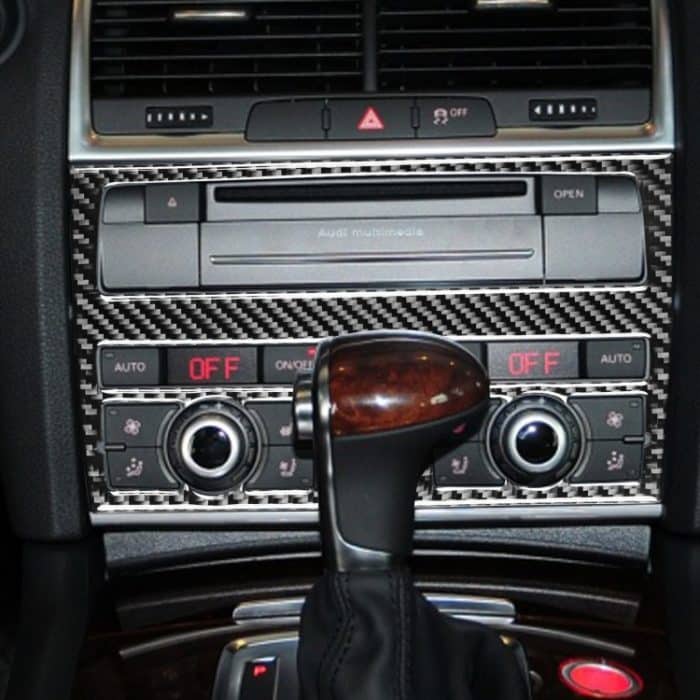 Auto Carbon Fiber Air Conditioning Adjustment Panel Dekorativer Aufkleber für Audi Q7 2008-2015, Links- und Rechtsantrieb Universal – Bild 6