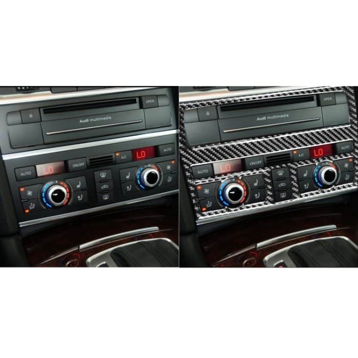 Auto Carbon Fiber Air Conditioning Adjustment Panel Dekorativer Aufkleber für Audi Q7 2008-2015, Links- und Rechtsantrieb Universal – Bild 7