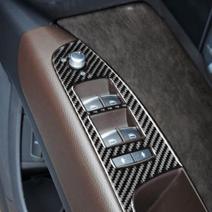 6 in 1 Auto Carbon Fiber Fenster Glasheber Panel dekorative Aufkleber für Audi Q7 2008-2015, Rechtslenker – Bild 5