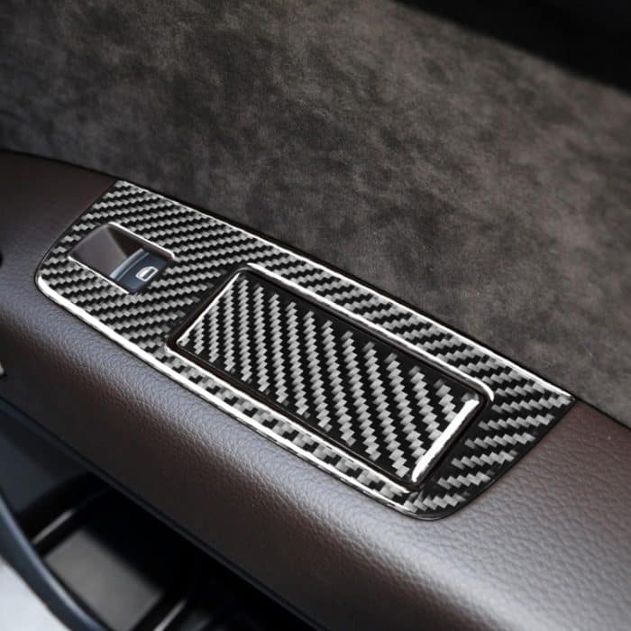 6 in 1 Auto Carbon Fiber Fenster Glasheber Panel dekorative Aufkleber für Audi Q7 2008-2015, Rechtslenker – Bild 6