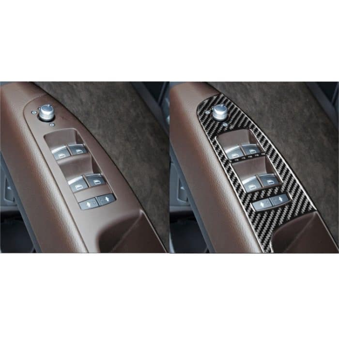6 in 1 Auto Carbon Fiber Fenster Glasheber Panel dekorative Aufkleber für Audi Q7 2008-2015, Rechtslenker – Bild 8