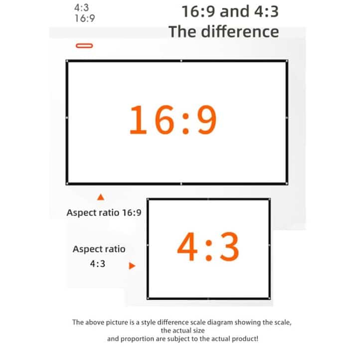 Einfacher, faltbarer Projektor-Folienvorhang aus hochdichtem Polyester, 60 inch (4:3) Projection Area: 120x90cm, 72 inch (16:9) Projection Area: 159x90cm, 72 inch (4:3) Projection Area: 146x110cm, 84 inch (16:9) Projection Area: 186x105cm... – Bild 4