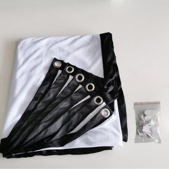 Einfacher, faltbarer, dünner Projektor-Folienvorhang aus Polyester, 60 inch (16:9) Projection Area: 132x75cm, 60 inch (4:3) Projection Area: 120x90cm, 72 inch (16:9) Projection Area: 159x90cm, 72 inch (4:3) Projection Area: 146x110cm... – Bild 2