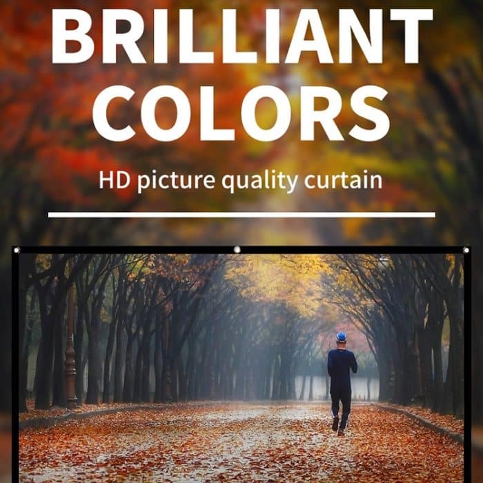 Einfacher, faltbarer, dünner Projektor-Folienvorhang aus Polyester, 60 inch (16:9) Projection Area: 132x75cm, 60 inch (4:3) Projection Area: 120x90cm, 72 inch (16:9) Projection Area: 159x90cm, 72 inch (4:3) Projection Area: 146x110cm... – Bild 10