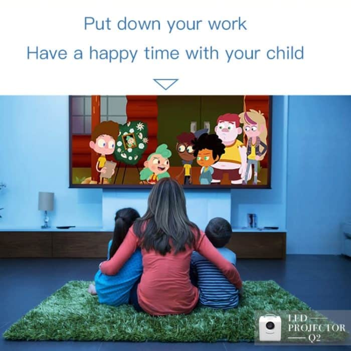 Q2 LED 1080P Mini tragbarer Projektor Kinderprojektor, EU Plug, US Plug, UK Plug, AU Plug – Bild 8