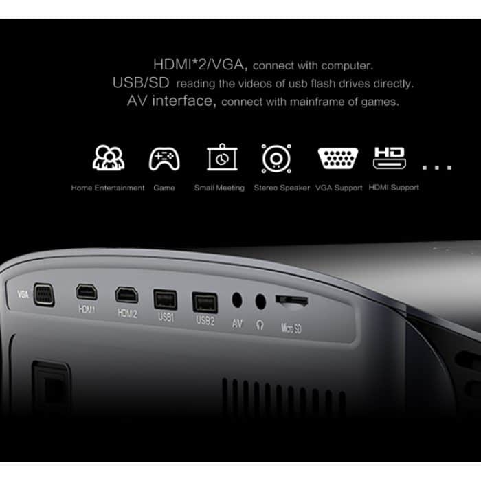 YG610 1280x768P Tragbarer LED-HD-Digitalprojektor für das Heimkino, unterstützt die Plug-in-Verbindung für Mobiltelefone – Bild 7