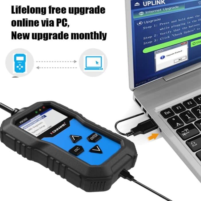 KONNWEI KW350 OBDII 12V Autodiagnose-Detektorscanner mit 2-Zoll-Schwarzweiß-Bildschirm V007 für Audi / Volkswagen – Bild 17