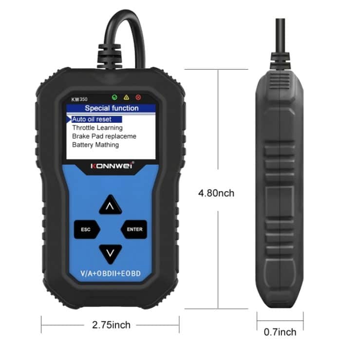 KONNWEI KW350 OBDII 12V Autodiagnose-Detektorscanner mit 2-Zoll-Schwarzweiß-Bildschirm V007 für Audi / Volkswagen – Bild 19
