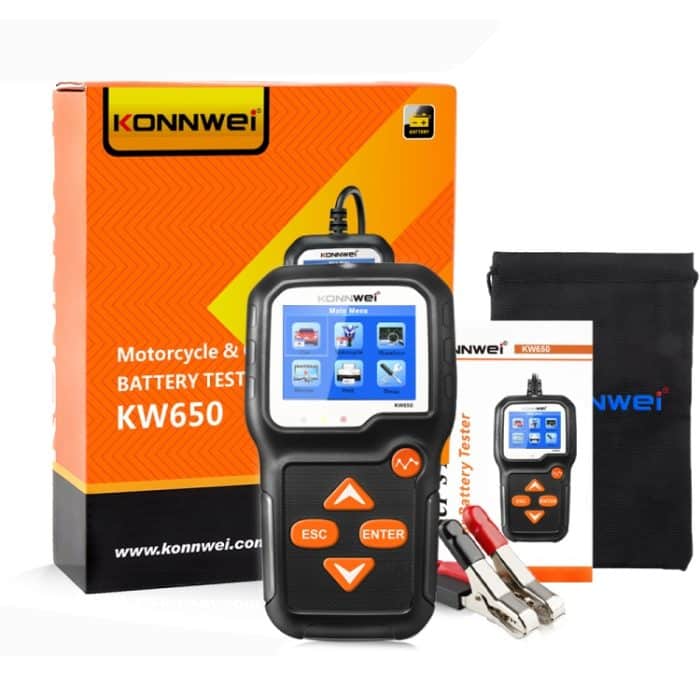 KONNWEI KW650 6V-12V Auto-Motorradbatterie-Rasenmäherdetektor mit 2,4-Zoll-Farbdisplay und Wellenformdiagramm – Bild 11
