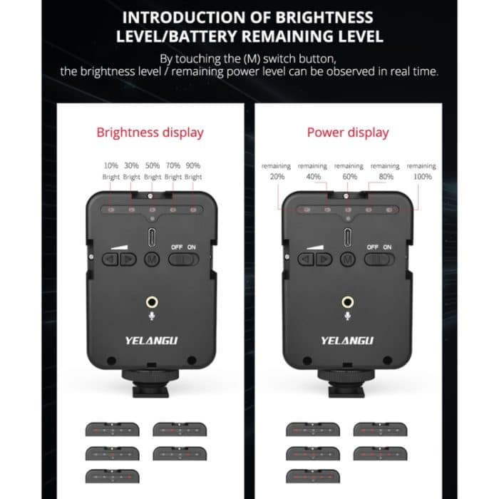 YELANGU LED02 Live-Übertragung Micro Film Reporter Interview Aufnahme Mikrofon Licht – Bild 19