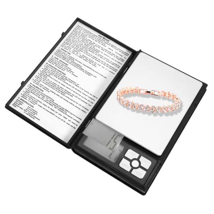 EDS0031.jpg MH-1108 Notebook-Form-Präzision elektronische Diamant-Gold-Schmuck-Skala (0,01 g ~ 500 g), ohne Batterien – Bild 1