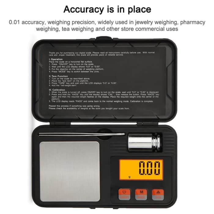 200 g / 0,01 g hochpräzise tragbare Schmuckwaage Mini-elektronische Waage Präzisions-Karat-elektronische Waage – Bild 4
