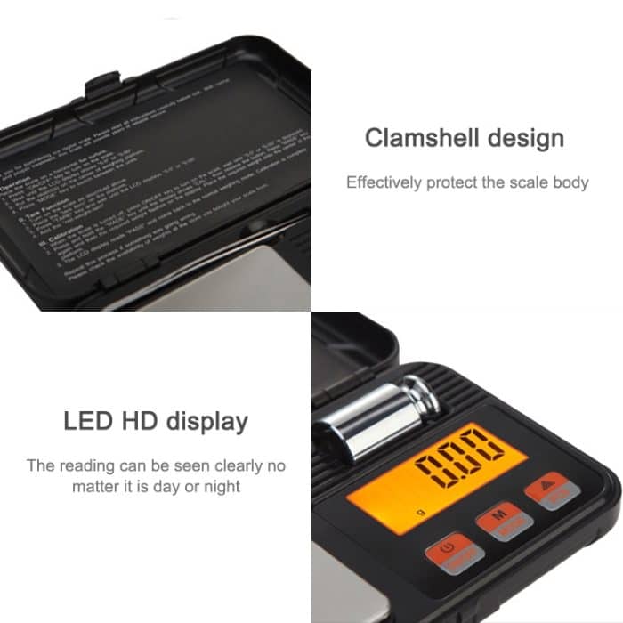 200 g / 0,01 g hochpräzise tragbare Schmuckwaage Mini-elektronische Waage Präzisions-Karat-elektronische Waage – Bild 5
