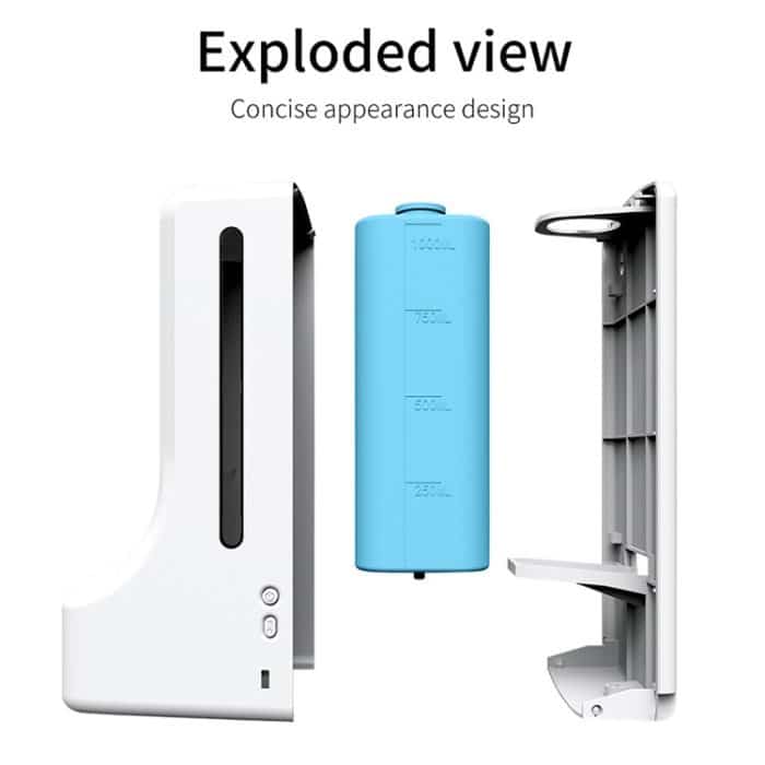 K9 Freisprecheinrichtung, berührungsloser Körper, lichtempfindlicher Abstandssensor, Thermometer + 1000 ml automatischer, berührungsloser Flüssigseifenspender, K9 – Bild 3