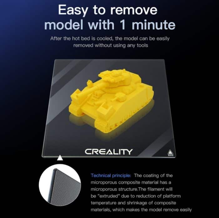 Creality Carborundum Glasplatte Plattform beheizte Bettaufbaufläche für Ender-3 3D-Druckerteil – Bild 5