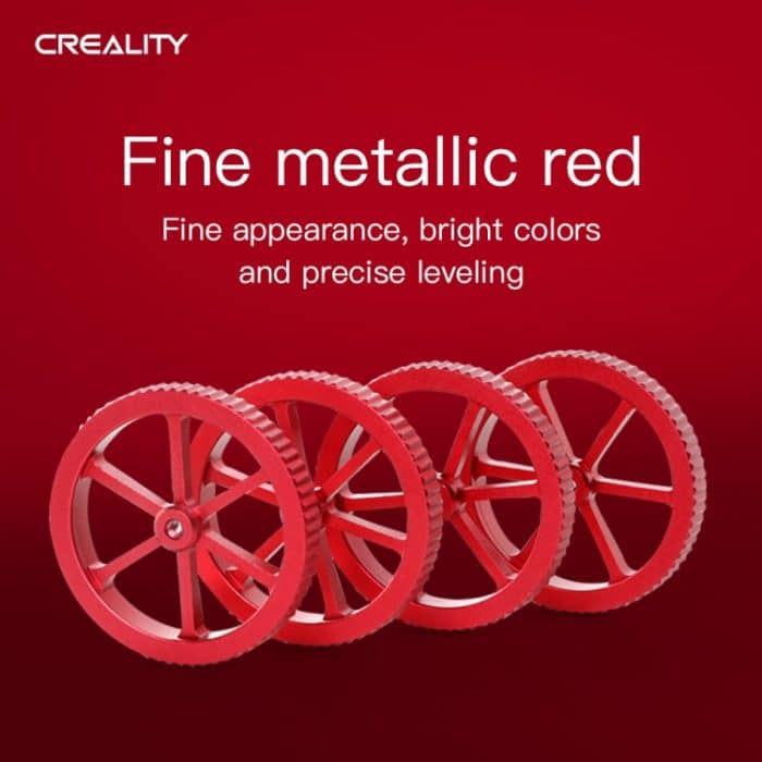 Creality Handgeschraubte Nivelliermutter aus Metall in Rot für Ender-3 / Ender-3 Pro / Ender-3 V2 / CR-10 Pro V2 3D-Drucker – Bild 5