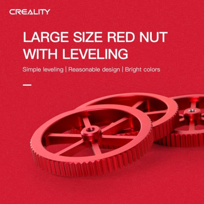 Creality Handgeschraubte Nivelliermutter aus Metall in Rot für Ender-3 / Ender-3 Pro / Ender-3 V2 / CR-10 Pro V2 3D-Drucker – Bild 6