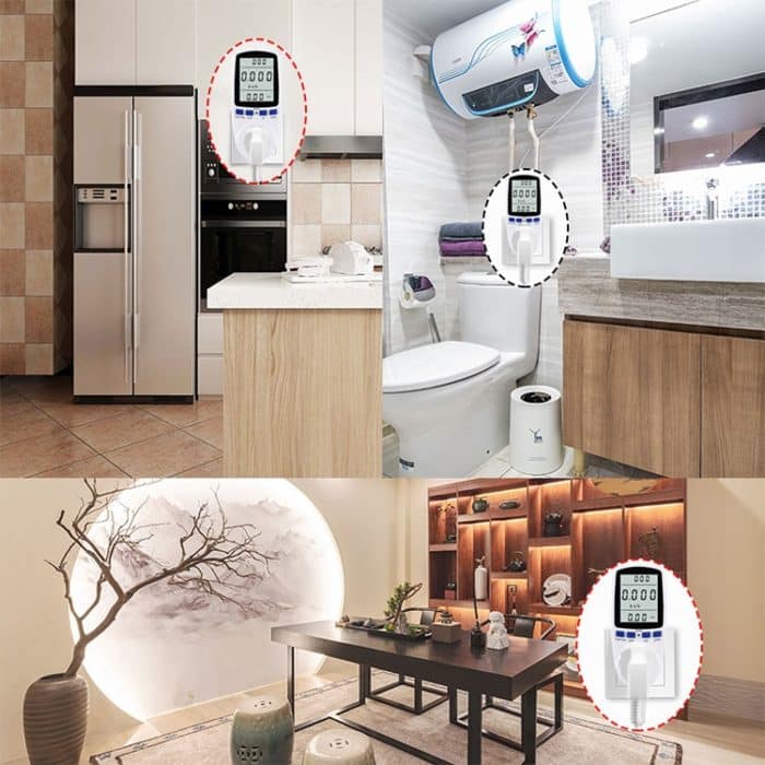 AC 230V 50Hz Max 16A LCD-Display Energiezähler Watt Volt Spannung Leistungsanalysator Automatischer Strommonitor Analysator Leistung, EU-Stecker, AC 230V EU Plug – Bild 6