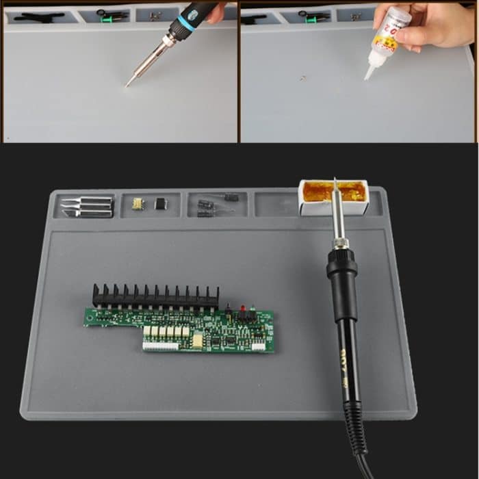 Wartungsplattform Hochtemperatur-hitzebeständige Reparatur-Isolierpad-Silikonmatten, Größe: 49,5 cm x 34,7 cm, 49.5cm x 34.7cm Grey – Bild 7