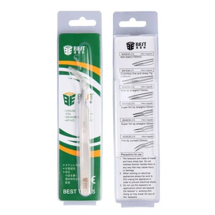 BEST BST-15L Pinzette aus gebürstetem Edelstahl – Bild 7