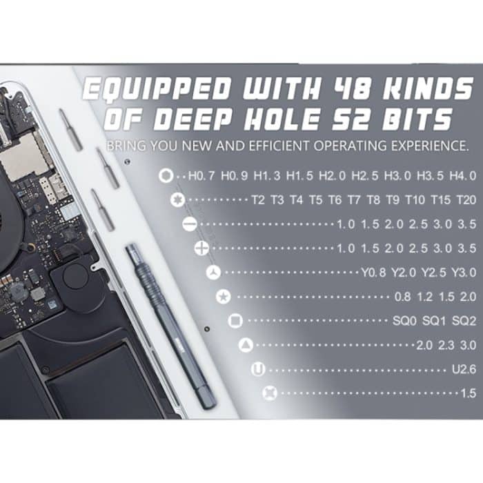 JAKEMY JM-8175 50 in 1 Doppelseitiger Außenkasten Multifunktions- und Präzisionsschraubendreher-Werkzeugsatz – Bild 8