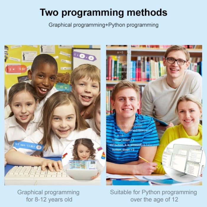 Yahboom 16 in 1 Building:bit Super Kit Programmierbares Building Block Kit Kompatibel mit BBC Micro:bit V1.5/V2 Board, ohne micro:bit – Bild 4