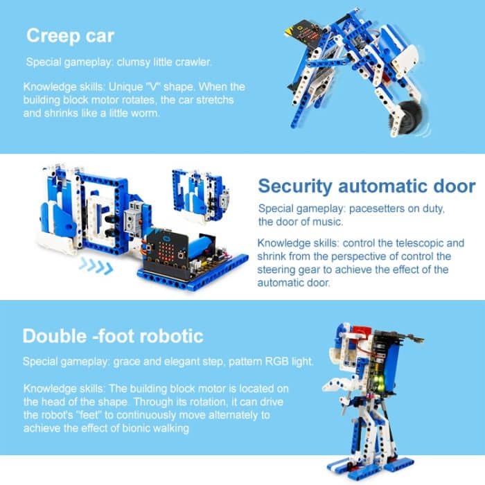 Yahboom 16 in 1 Building:bit Super Kit Programmierbares Building Block Kit Kompatibel mit BBC Micro:bit V1.5/V2 Board, ohne micro:bit – Bild 7