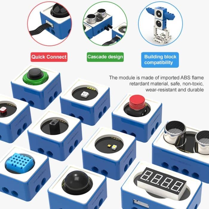 Yahboom Building Block Sensor Module Kit, kompatibel mit Micro:bit V2/V1.5 Arduino UNO Raspberry Pi Pico, ohne micro:bit – Bild 4