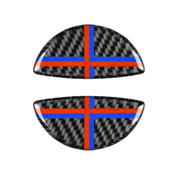 2 PCS Rot Blau Farbe R / F Universal Autotürgriff Kohlefaser Dekorativer Aufkleber für BMW Mini R55 / R56 / R60 / R61 / F55 / F54 / F60 – Bild 2