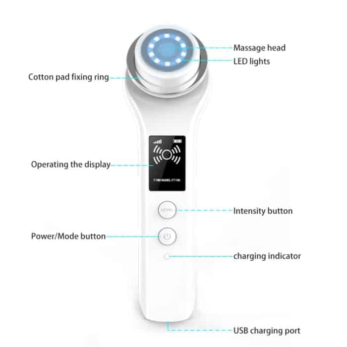 YJK059 Multifunktionales Farblicht-Einführungsinstrument Negativionen-Schönheitsinstrument, YJK059(White) – Bild 3