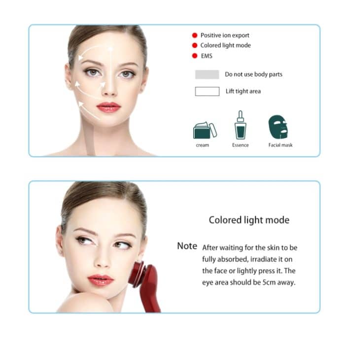 YJK059 Multifunktionales Farblicht-Einführungsinstrument Negativionen-Schönheitsinstrument, YJK059(White) – Bild 5