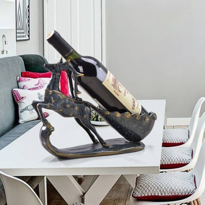 Kreative Sika Deer Form Wein Regal Abfluss Rack Flaschenhalter Wohnzimmer Ornamente Geschenk – Bild 6