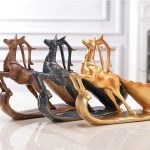 Kreative Sika Deer Form Wein Regal Abfluss Rack Flaschenhalter Wohnzimmer Ornamente Geschenk – Bild 2