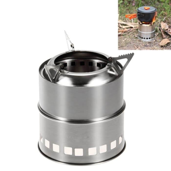 Outdoor Camping Mini Edelstahl Holzofen Vollalkohol Herd für Picknick Heizung – Bild 1