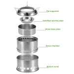 Outdoor Camping Mini Edelstahl Holzofen Vollalkohol Herd für Picknick Heizung – Bild 7