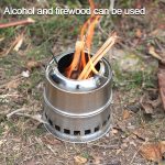 Outdoor Camping Mini Edelstahl Holzofen Vollalkohol Herd für Picknick Heizung – Bild 8