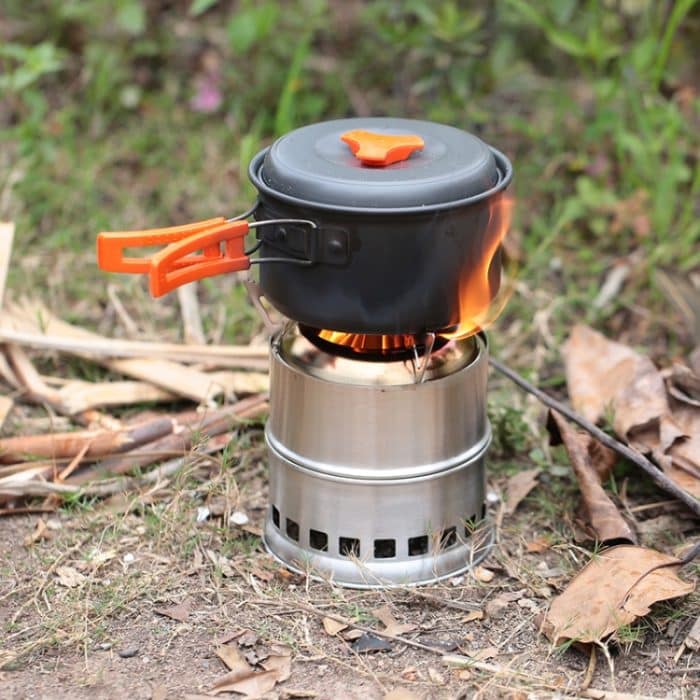 Outdoor Camping Mini Edelstahl Holzofen Vollalkohol Herd für Picknick Heizung – Bild 9