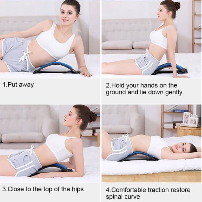 Lendenwirbel-Traktions-Dehnungsgerät, Haltungskorrektur, Taillenunterstützung, Wirbelsäule, Schmerzlinderung, Rückenmassage-Bahre, Black Green, Black Blue, Black Purple, Black Red, Red White, White Green, White Blue, White Purple – Bild 9