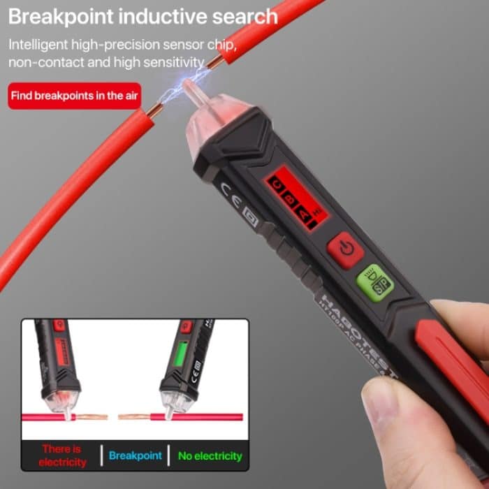 HABOTEST HT100P Berührungsloser 3-Phasen-Rotationsindikator, AC-LCD-Display, Detektor, Stifttester – Bild 6