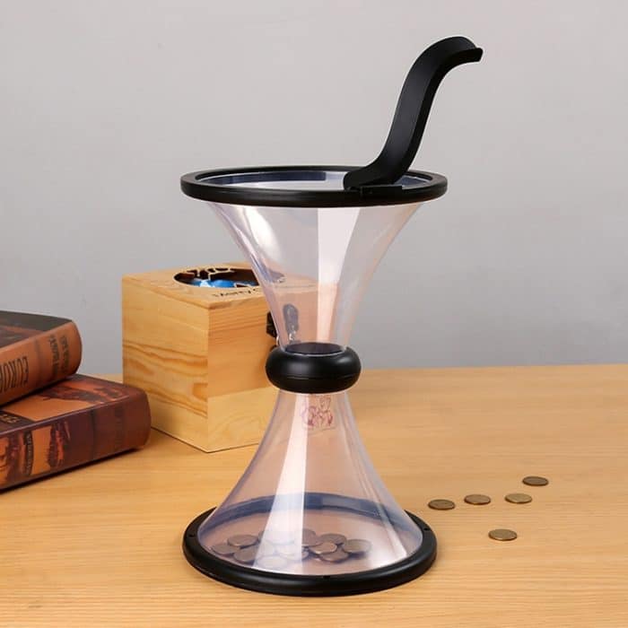 Vortex Bank Dekompression Transparenter Trichter Schwerkraft Rotierende Münzaufbewahrungsbox – Bild 1