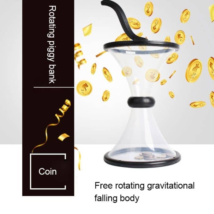 Vortex Bank Dekompression Transparenter Trichter Schwerkraft Rotierende Münzaufbewahrungsbox – Bild 11