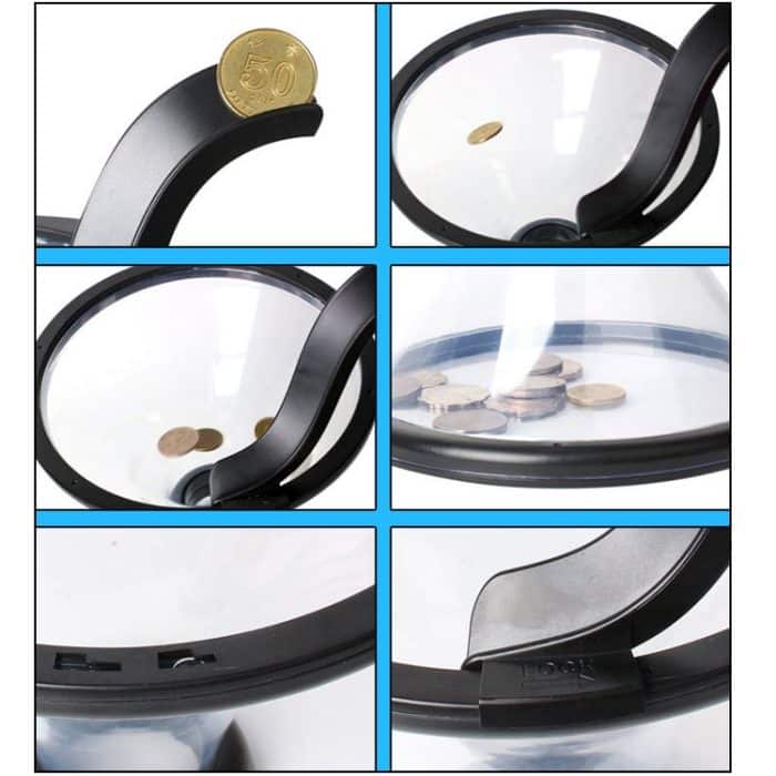 Vortex Bank Dekompression Transparenter Trichter Schwerkraft Rotierende Münzaufbewahrungsbox – Bild 8