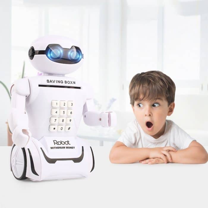 Multifunktionsroboter Sparschwein Schreibtisch Lampe Code Sparbüchse für Kinder – Bild 1