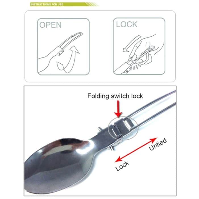 Dreiteiliges faltbares Outdoor-Besteck aus Edelstahl – Bild 4