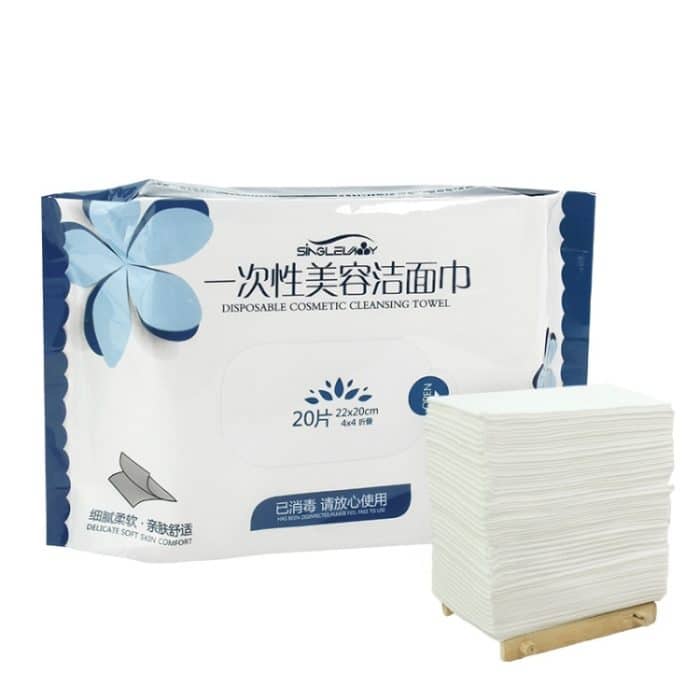 20 PCS tragbares Mehrzweck-Einweg-Gesichtstuch aus Baumwolle Nass und trocken Weiches Handtuch mit doppeltem Verwendungszweck für Reisen – Bild 2