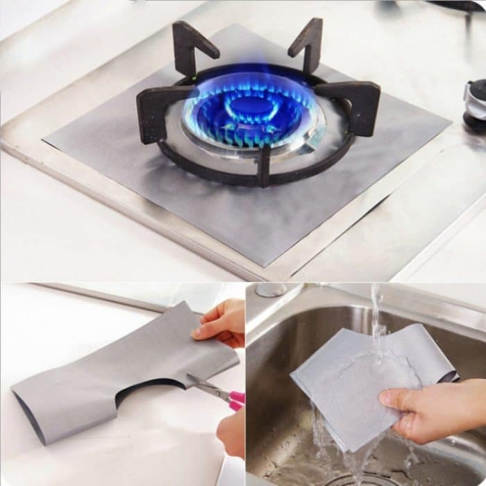 4 PCS Gasofenoberfläche Ultradünnes Fasermaterial Kochfeld-Schutzreinigungspad, Größe: 27 * 27 cm (schwarz) – Bild 7