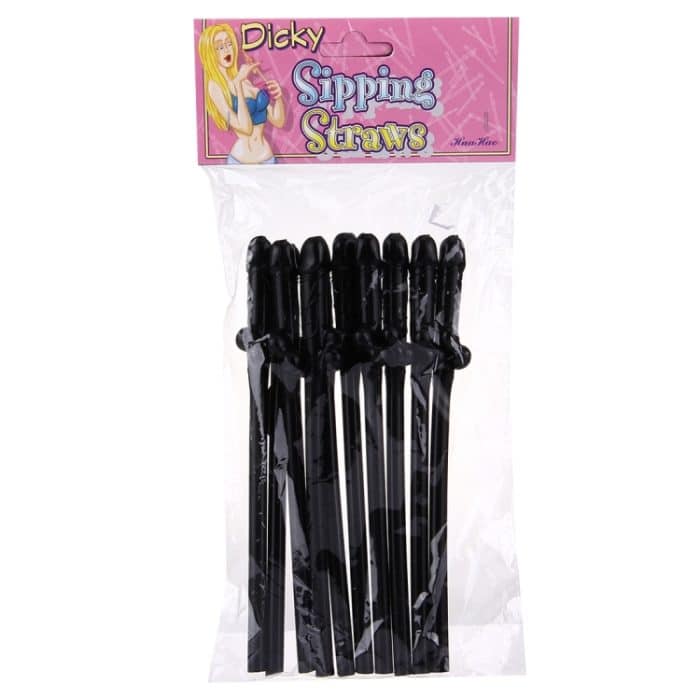 10 Stück Dicky Trinkhalme, Länge: ca. 19 cm, Dicky Sipping Straw(Black) – Bild 7