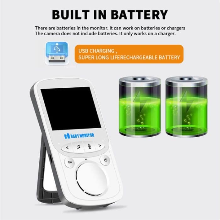 VB605 2,4 Zoll LCD 2,4 GHz kabellose Überwachungskamera Babyphone, unterstützt Zwei-Wege-Talkback, Nachtsicht, VB605 – Bild 11